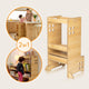 Turn de invatare Montessori, Lionelo, Cass, Functie de raft pentru carti, Pana la 30 kg, 12 luni - 6 ani, Din MDF si furnir, 3 trepte de inaltime, Alb
