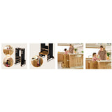 Turn de invatare Montessori, Lionelo, Cass, Functie de raft pentru carti, Pana la 30 kg, 12 luni - 6 ani, Din MDF si furnir, 3 trepte de inaltime, Negru