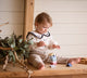 Jucarie din lemn, Cubika, Set constructii Turn 12 piese - Pastel