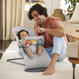 BabyBjorn - Balansoar Bliss Light Gray din tesatura melange cu aspect Clasic