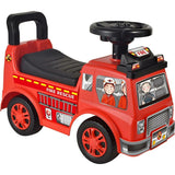 Vehicul ride-on, Free2Move, Masina de pompieri, Cu lumini si sunete, Cu spatiu de depozitare, 19-36 luni, Rosu