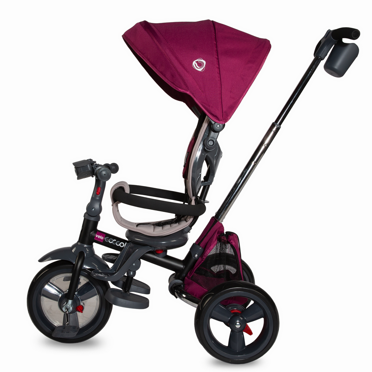 Tricicleta multifunctionala 4in1 cu sezut reversibil Coccolle Velo Violet - gogobaby.ro