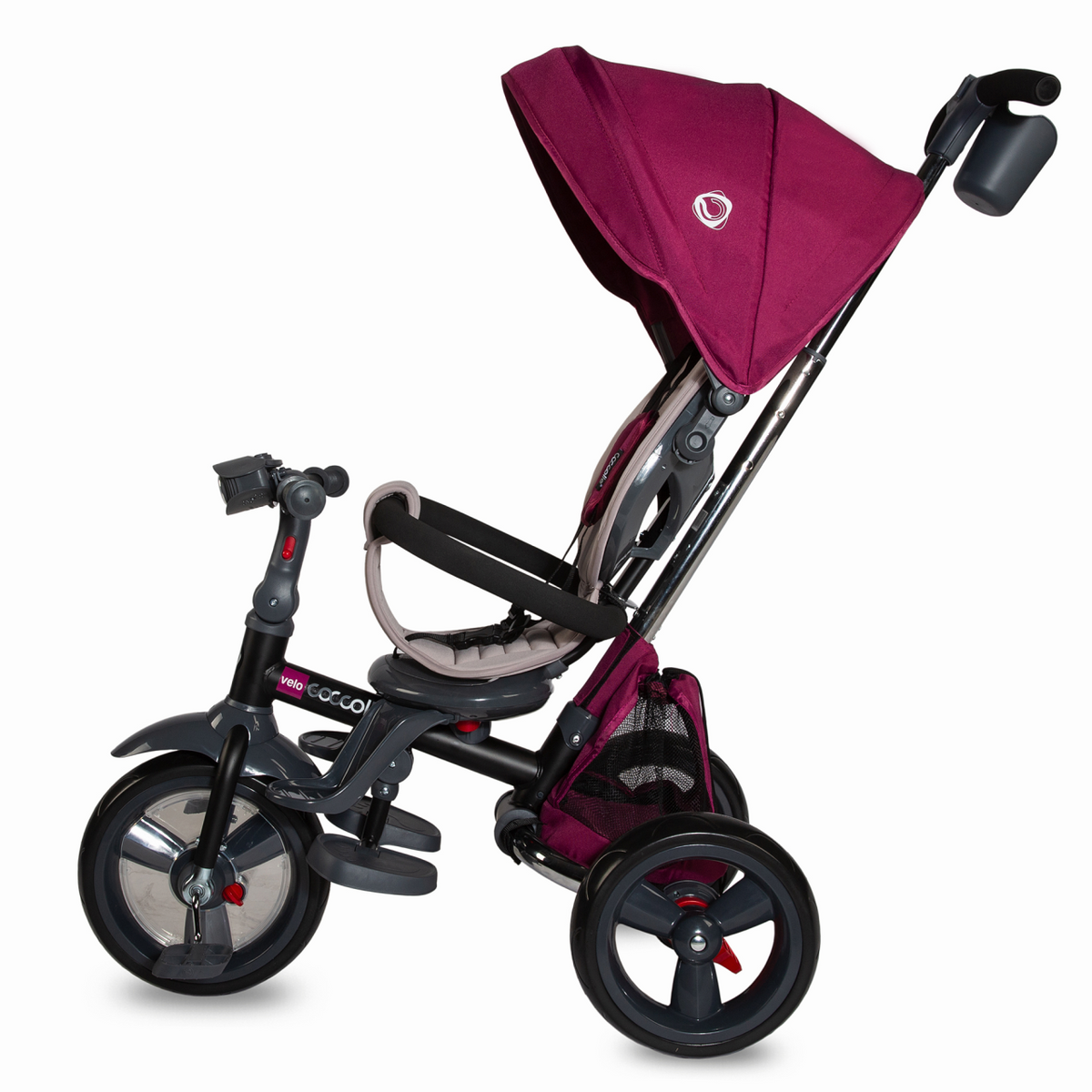 Tricicleta multifunctionala 4in1 cu sezut reversibil Coccolle Velo Violet - gogobaby.ro