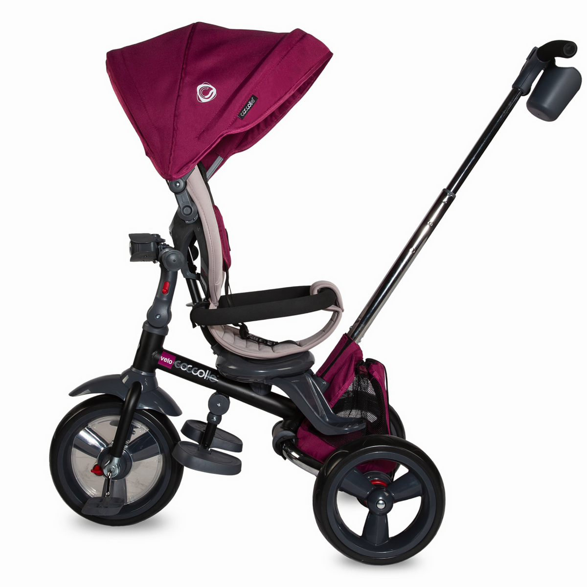 Tricicleta multifunctionala 4in1 cu sezut reversibil Coccolle Velo Violet - gogobaby.ro