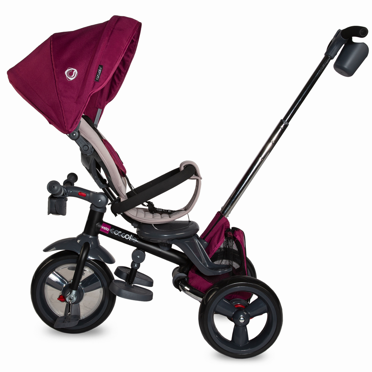 Tricicleta multifunctionala 4in1 cu sezut reversibil Coccolle Velo Violet - gogobaby.ro