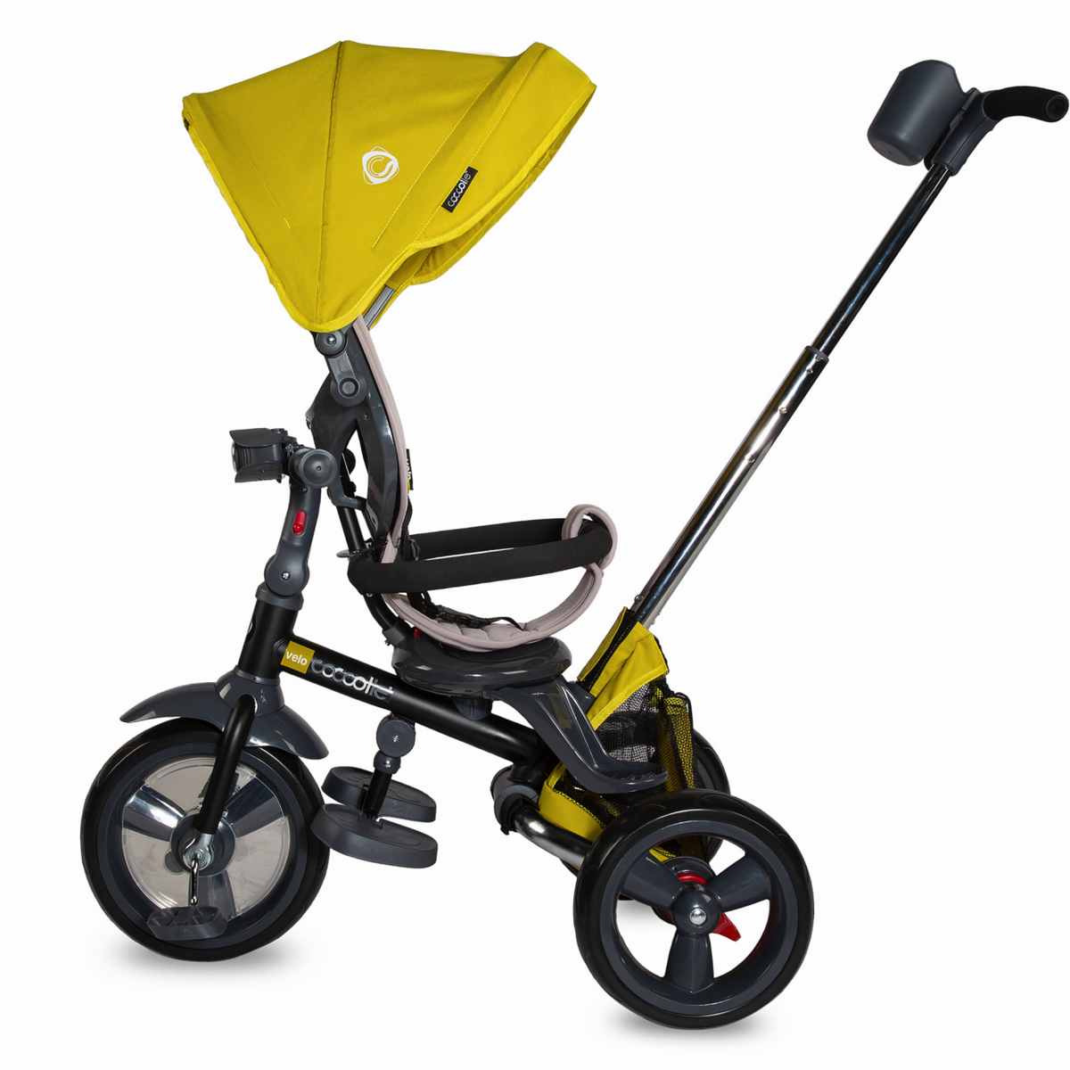Tricicleta multifunctionala 4in1 cu sezut reversibil Coccolle Velo Mustar - gogobaby.ro