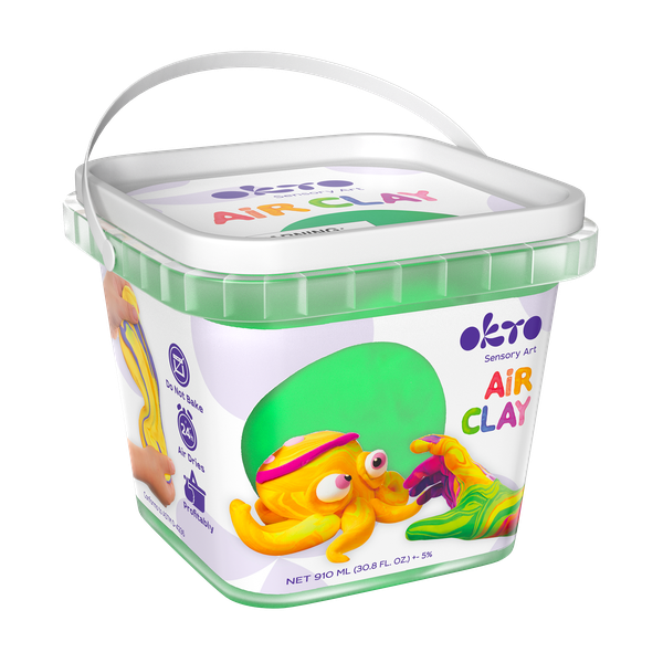 Air Clay pentru modelaj, 200g, Okto - Verde - gogobaby.ro