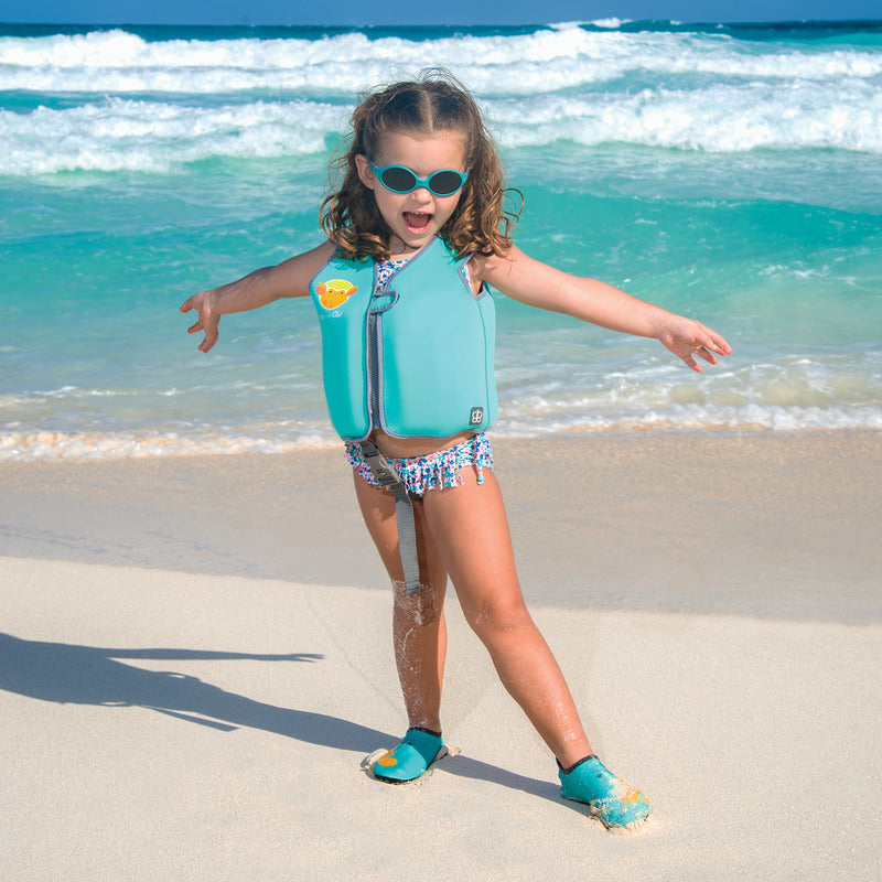 Vesta pentru inot, BBluv, Naj, Cu protectie solara SPF 50+, Neopren, Small, 1-3 ani, Aqua - gogobaby.ro