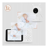 Video monitor, Lionelo, Babyline 3.4, Ecran LCD de 3.5 inch, Raza de actiune pana la 300 m, Conectare 4 camere, Autonomie 8 h, Lampa RGB incorporata, Cantece de leagan, Zoom 4X, Mod nocturn, Alb