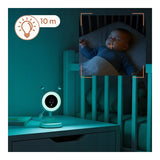 Video monitor, Lionelo, Babyline 3.4, Ecran LCD de 3.5 inch, Raza de actiune pana la 300 m, Conectare 4 camere, Autonomie 8 h, Lampa RGB incorporata, Cantece de leagan, Zoom 4X, Mod nocturn, Alb