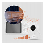 Video monitor, Lionelo, Babyline 3.4, Ecran LCD de 3.5 inch, Raza de actiune pana la 300 m, Conectare 4 camere, Autonomie 8 h, Lampa RGB incorporata, Cantece de leagan, Zoom 4X, Mod nocturn, Alb