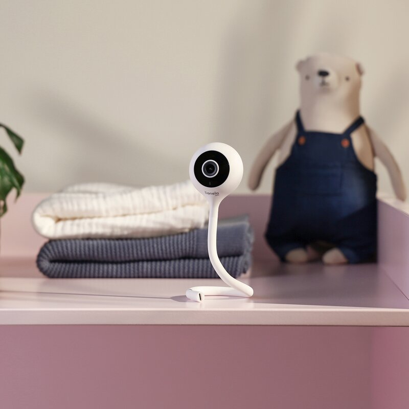 Video monitor, Lionelo, Babyline Smart, Cu aplicatie Smart Life, Cablu USB, Conexiune Wifi, Comunicare bidirectionala, Senzor de temperatura, Negru