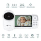 Video monitor, Petite&Mars, Eve 5.0, Ecran HD, Autonomie baterie pana la 16 ore, Raza de actiune 300m, Suport pentru pana la 4 camere, Comunicare bidirectionala, 8 melodii, Activare VOX la voce, Alb