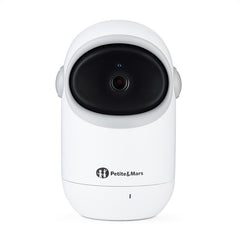 Video monitor, Petite&Mars, Eve 5.0, Ecran HD, Autonomie baterie pana la 16 ore, Raza de actiune 300m, Suport pentru pana la 4 camere, Comunicare bidirectionala, 8 melodii, Activare VOX la voce, Alb