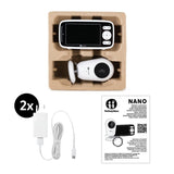 Video monitor, Petite&Mars, Nano 4.0, Ecran HD, Zoom digital 3×, Raza de actiune 300m, Suport pentru pana la 4 camere, Comunicare bidirectionala, 8 melodii, Alb