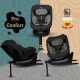 Scaun auto Appekids, I-SIZE, 40-150 cm, Rear Facing 360°, Pro Confort - Black