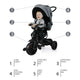 ZOPA - Tricicleta 6 moduri de utilizare Citi Trike Foggy Grey