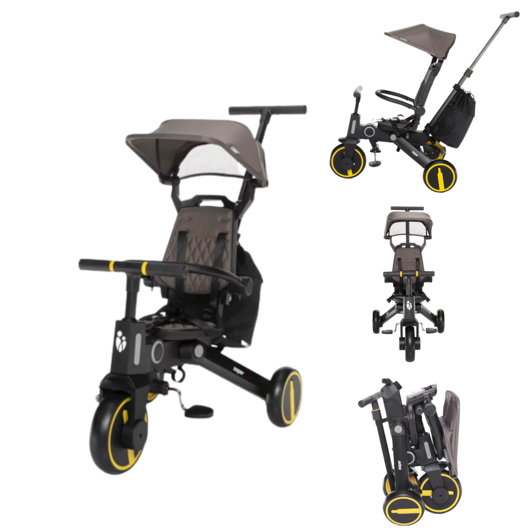 Zopa - Tricicleta pliabila 7 in 1, de la 10 luni - 5 ani, Nova 2 Foggy Gray - gogobaby.ro